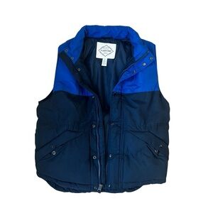 Two-Tone Navy and Cobalt Puffer Vest Jacket
